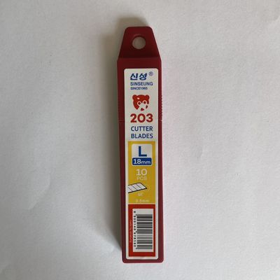 Lames sécables ergonomiques de 18 mm, angle de 60 degrés, épaisseur de 0,5 mm
