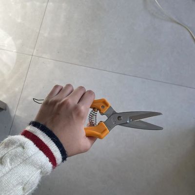 Ciseaux à poignée orange de 200 mm idéaux pour la découpe de tissu de fil de fer en cuir plastique ((SB101)